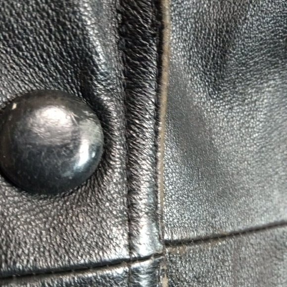 Wilsons Womens Jacket Coat Leather Black XS Thinsulate Snap Up Pockets Floral‎ - Picture 9 of 16